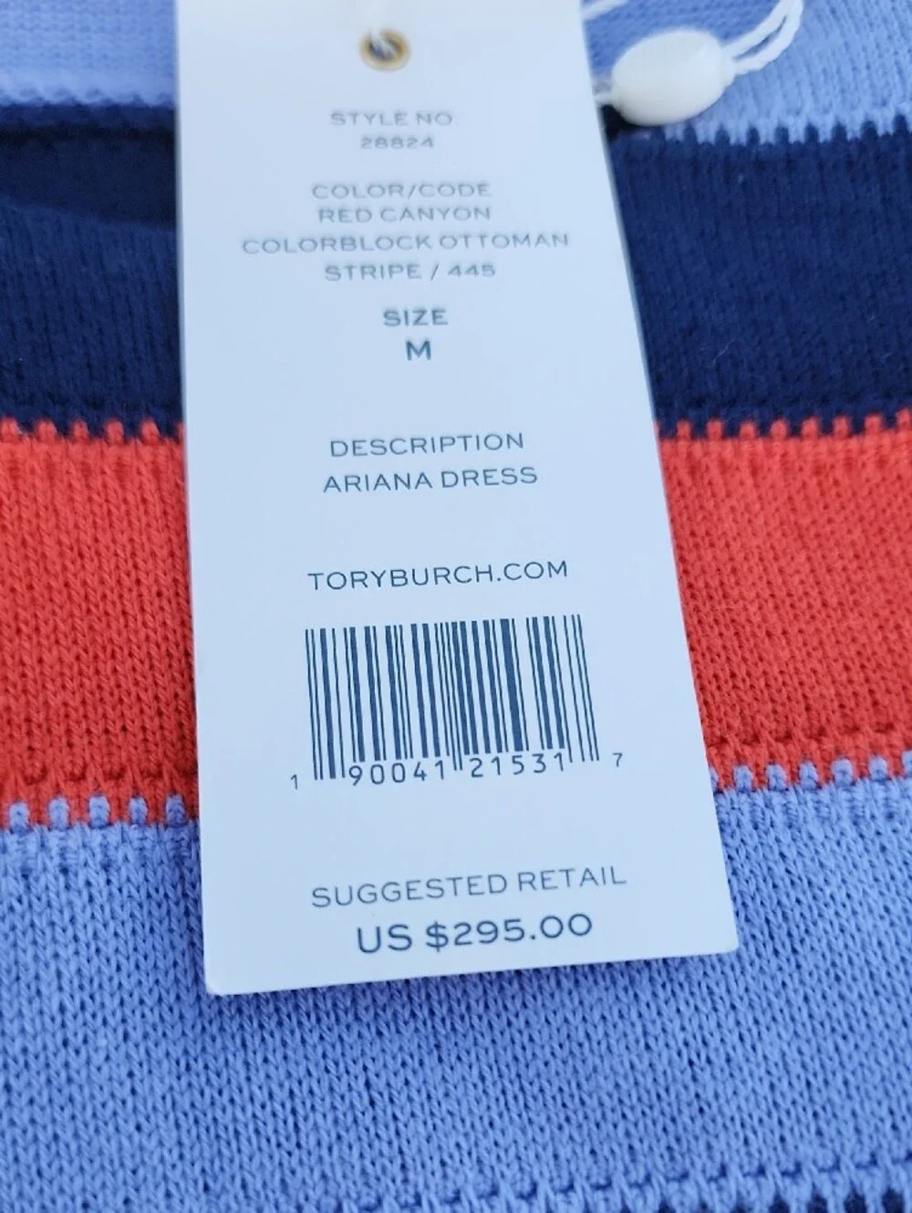 Tory Burch Ariana Sleeveless Racerback Tank Dress  in Navy, Coral & Light Blue